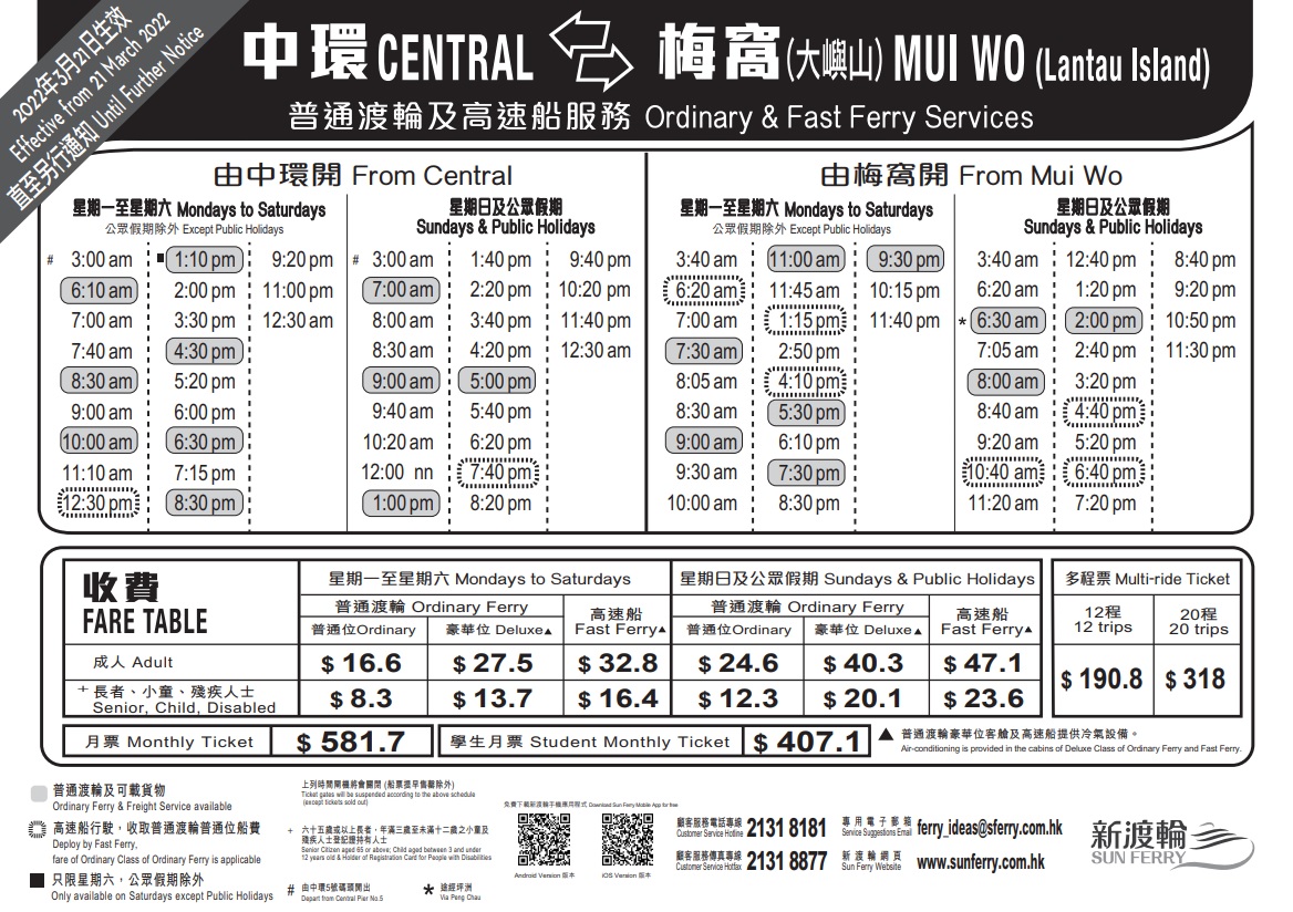 Timetable